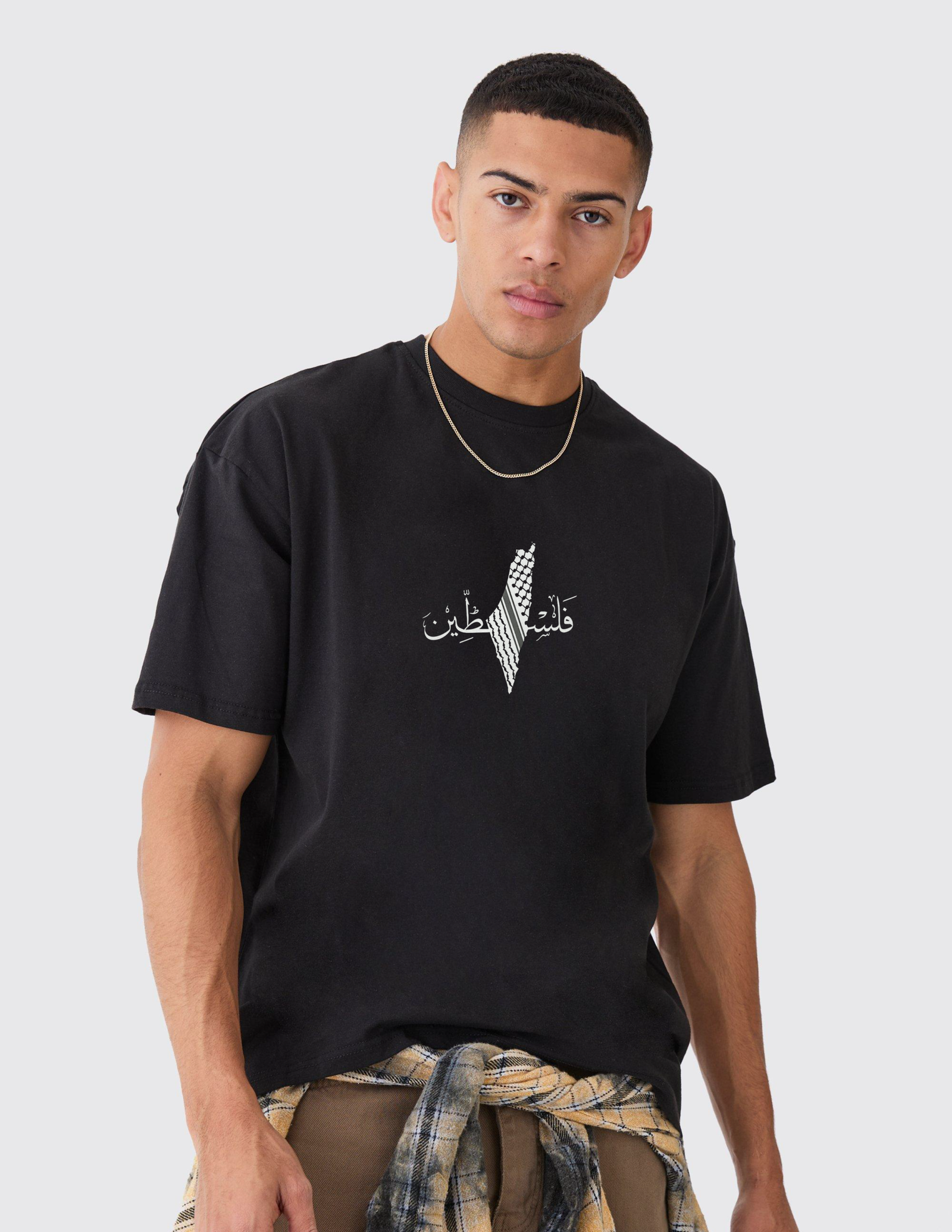 palestine balack oversized t shirt