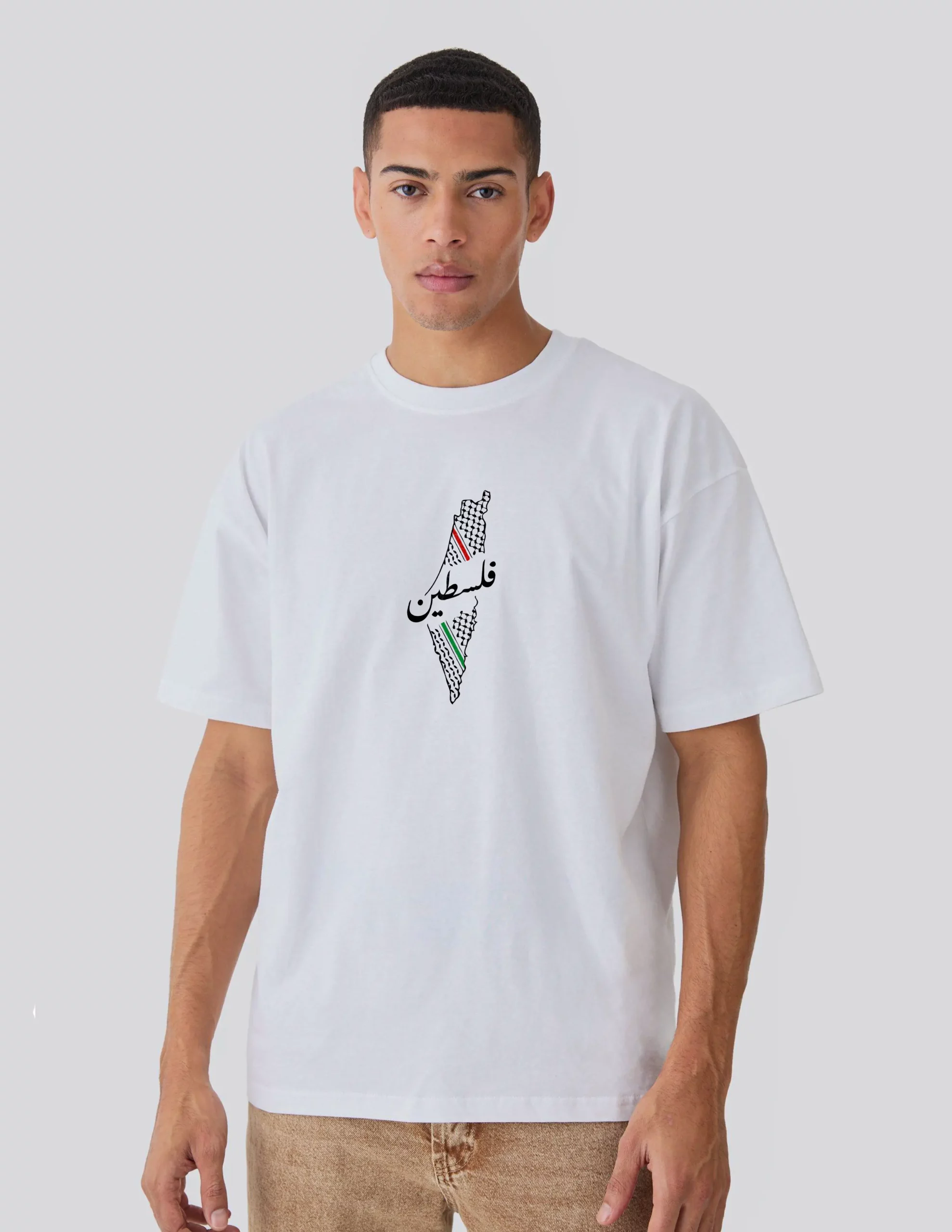 palestine white oversize t shirt