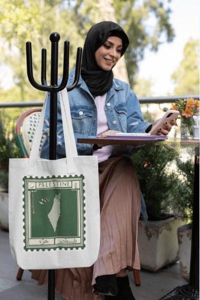 Palestine Stamp Zipper Tote Bag - Image 3