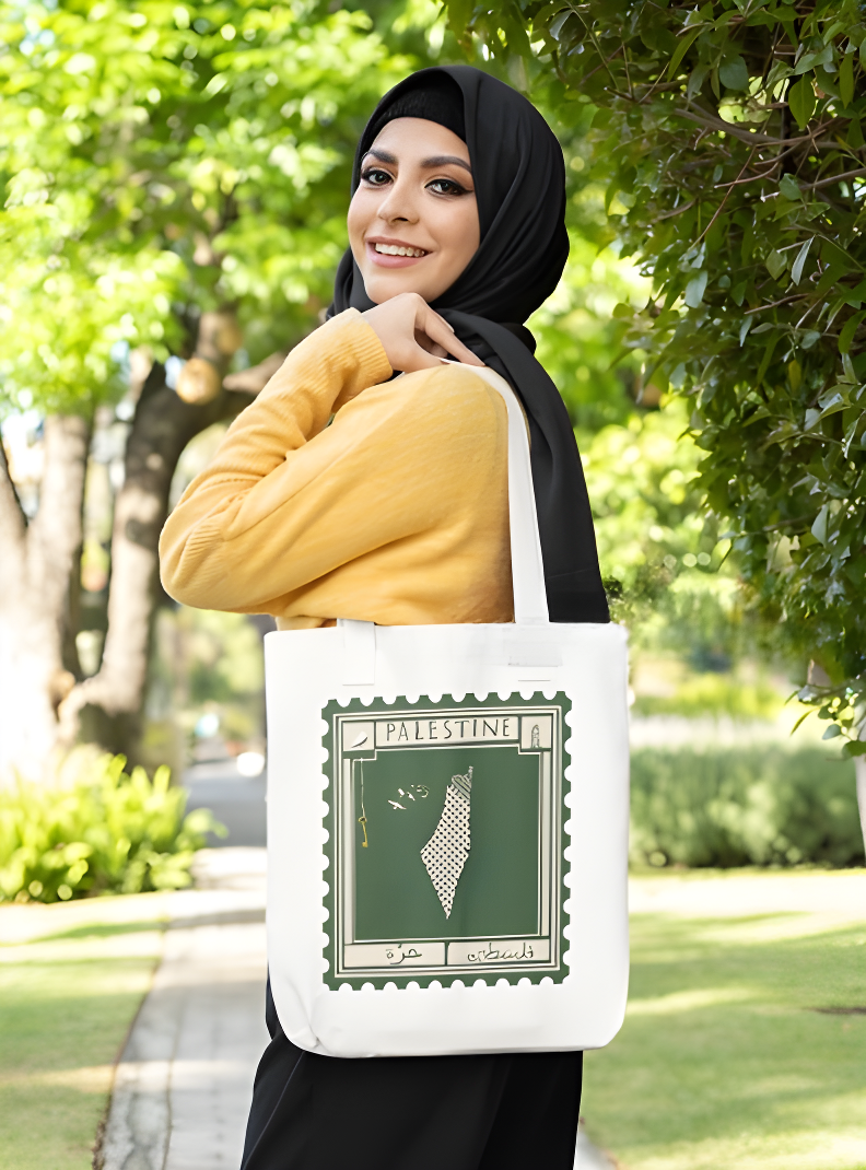 Palestine Stamp Zipper Tote Bag