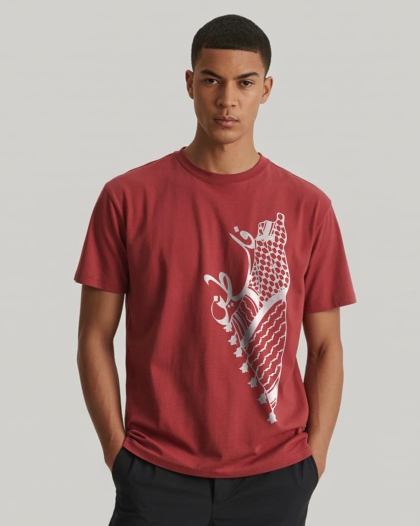 Palestine T Shirt – Black Keffiyeh Graphic - Image 2